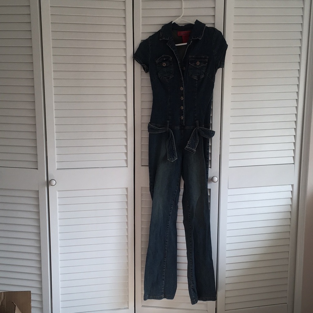 Denim pant romper